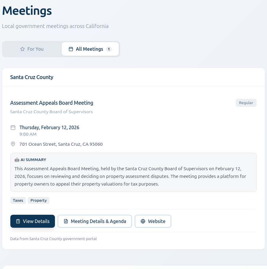 Local Meeting Intelligence UI